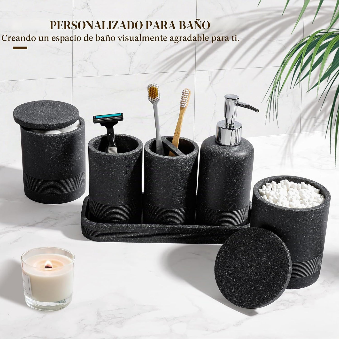 Juego de accesorios de baño, juego de 6 piezas de accesorios de bañ...