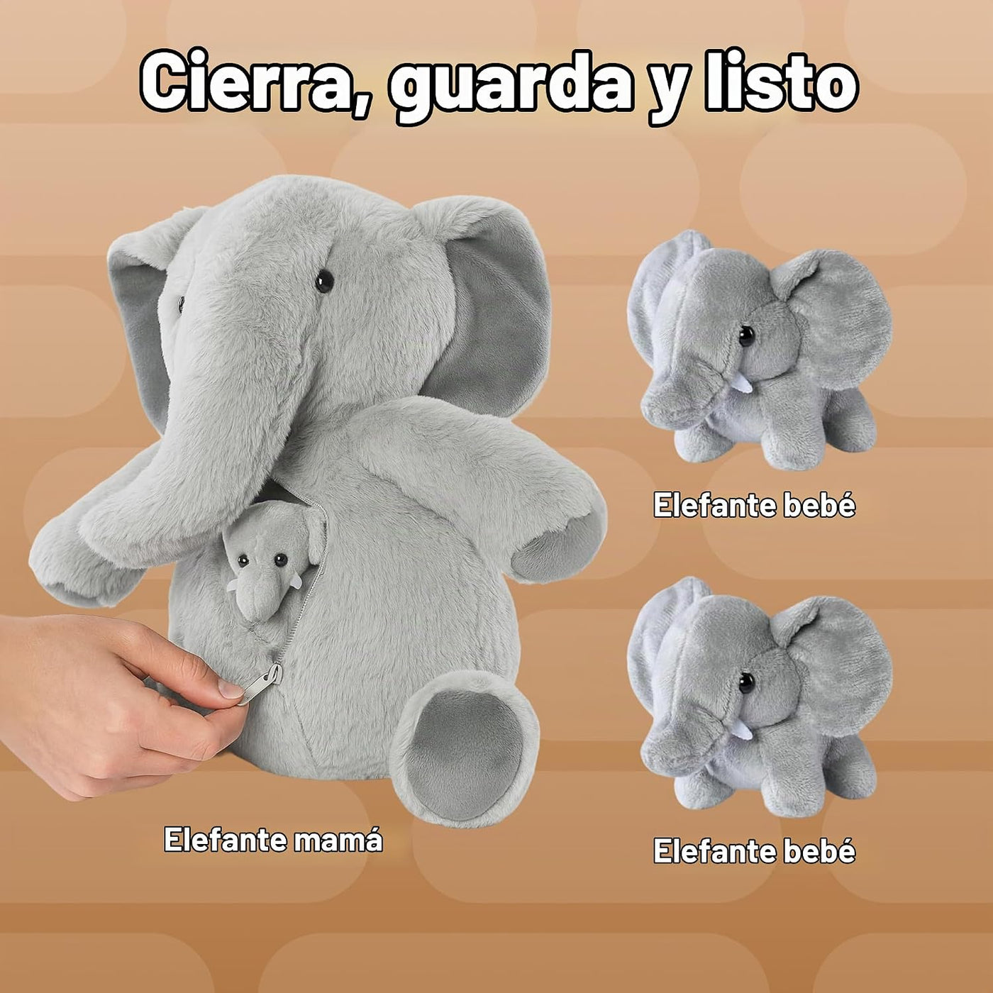 PREXTEX Juguetes de elefante de peluche \u2013 Animal de peluche co...
