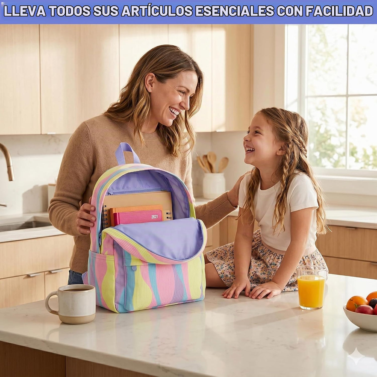 Conjunto de 4 piezas de mochila de pana para niñas Get Trend | Moch...