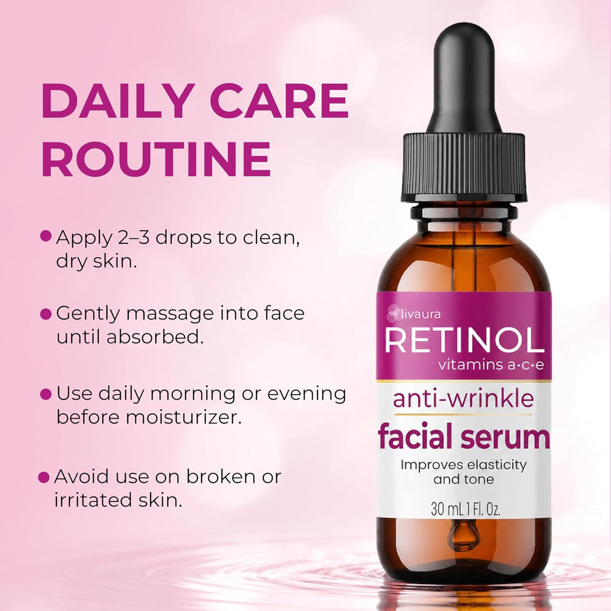 LIVAURA Retinol Face Serum para mujer - Suero antienvejecimiento pa...