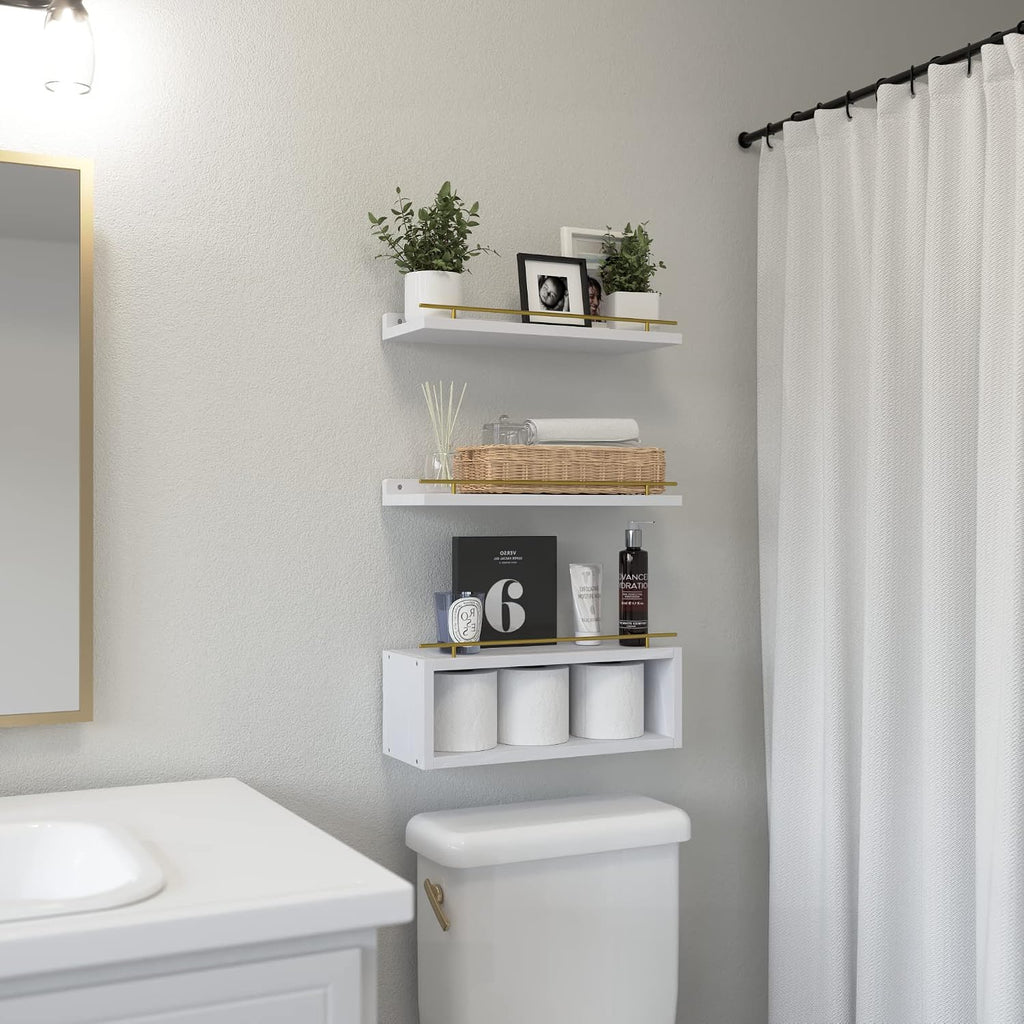 WOPITUES Estantes flotantes para pared con estante de cubo, estante...