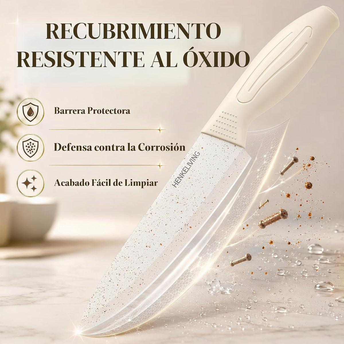 Juego de cuchillos con bloque afilador integrado, apto para lavavaj...