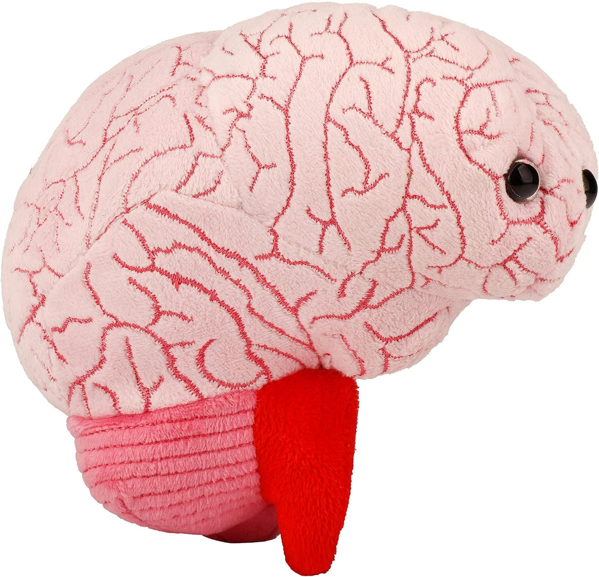 GIANT MICROBES Brain Plush, cerebro anatómico con detalles bordados...
