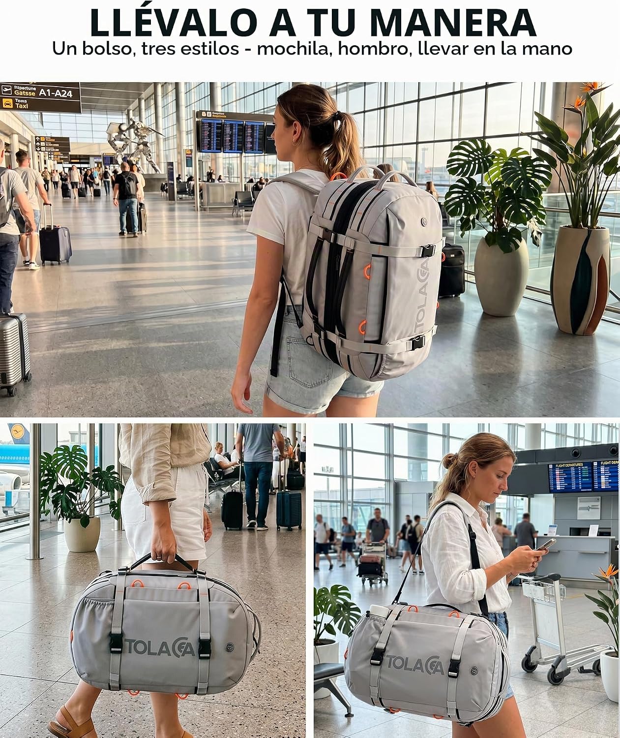 Tolaccea - Mochila de viaje para laptop, mochila de transporte para...