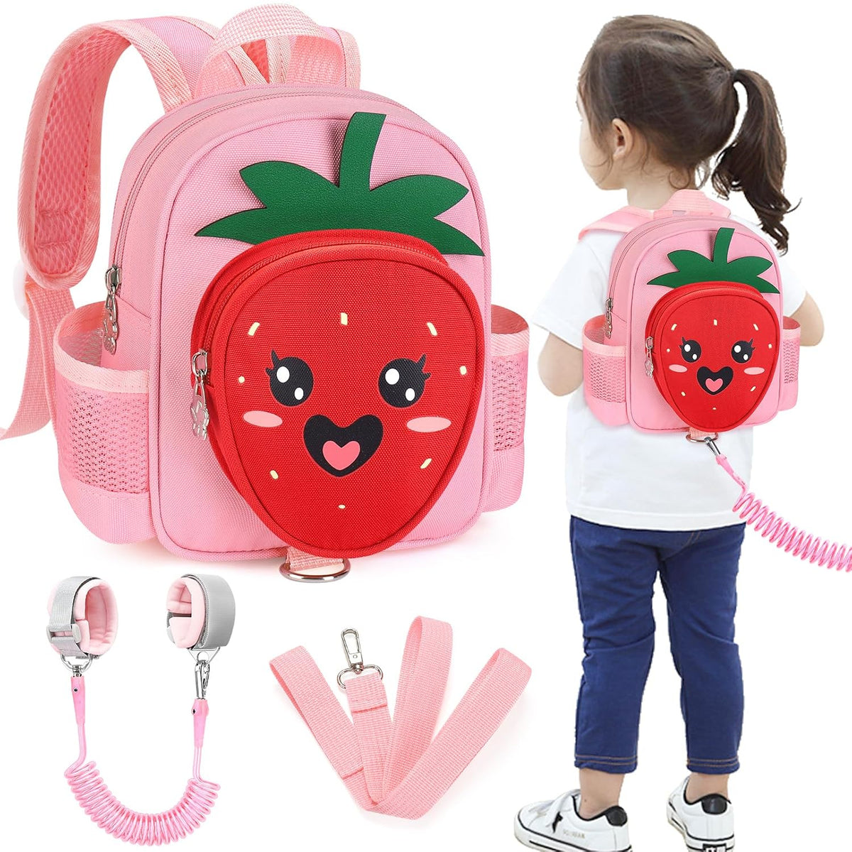 Accmor Mochila para niños con correa, lindas mini mochilas 4 en 1 c...