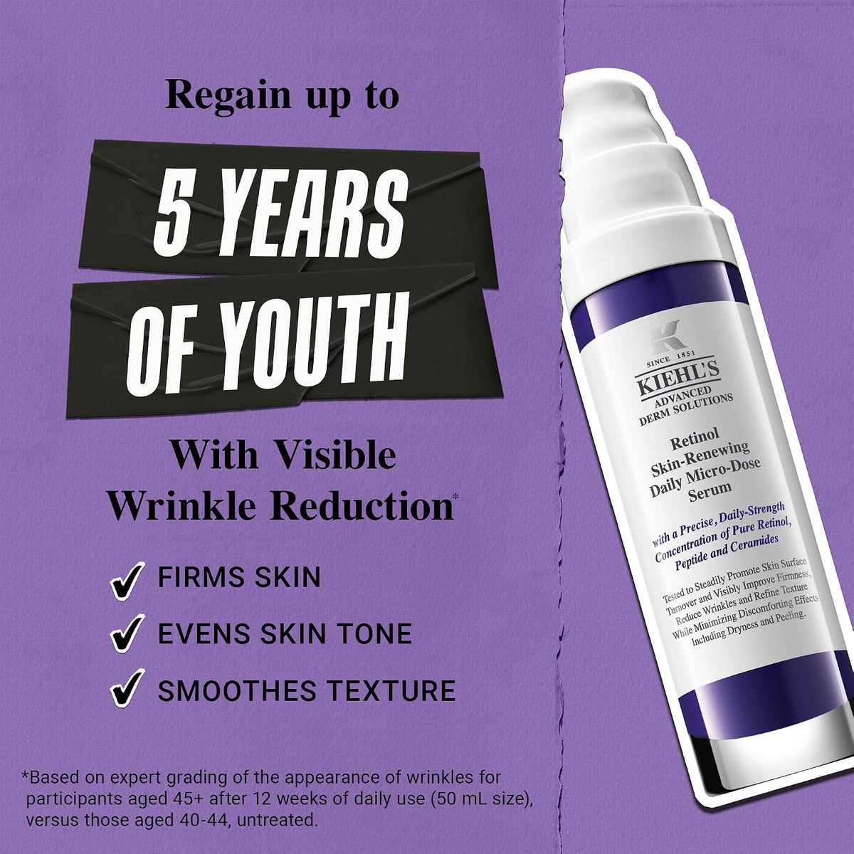 Kiehl's Suero facial de retinol antienvejecimiento de microdosi...