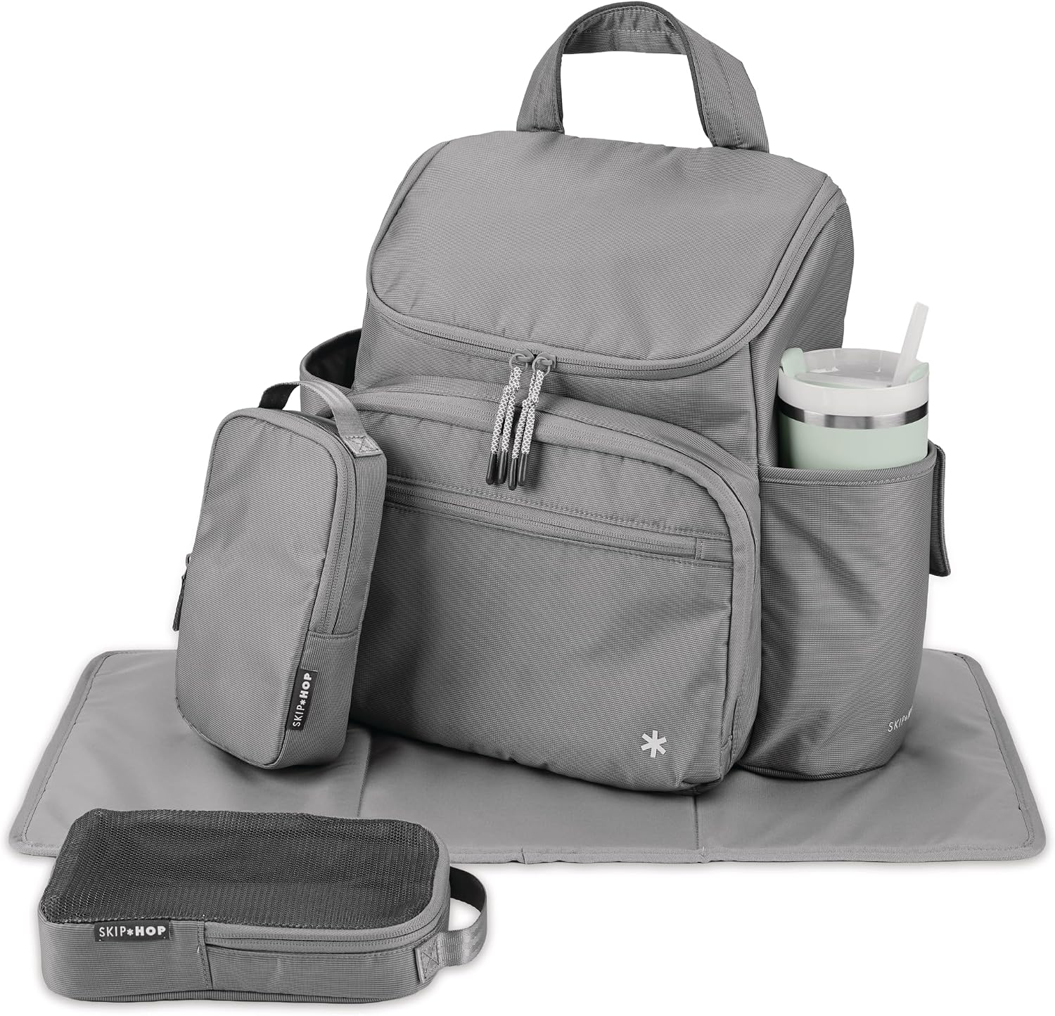 Skip Hop Mochila para pañales con cambiador portátil, bolsillo ajus...