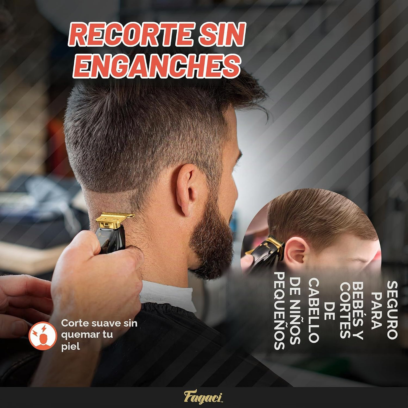 Fagaci Cortadores Profesionales de Pelo para Hombres Set Turbo Powe...