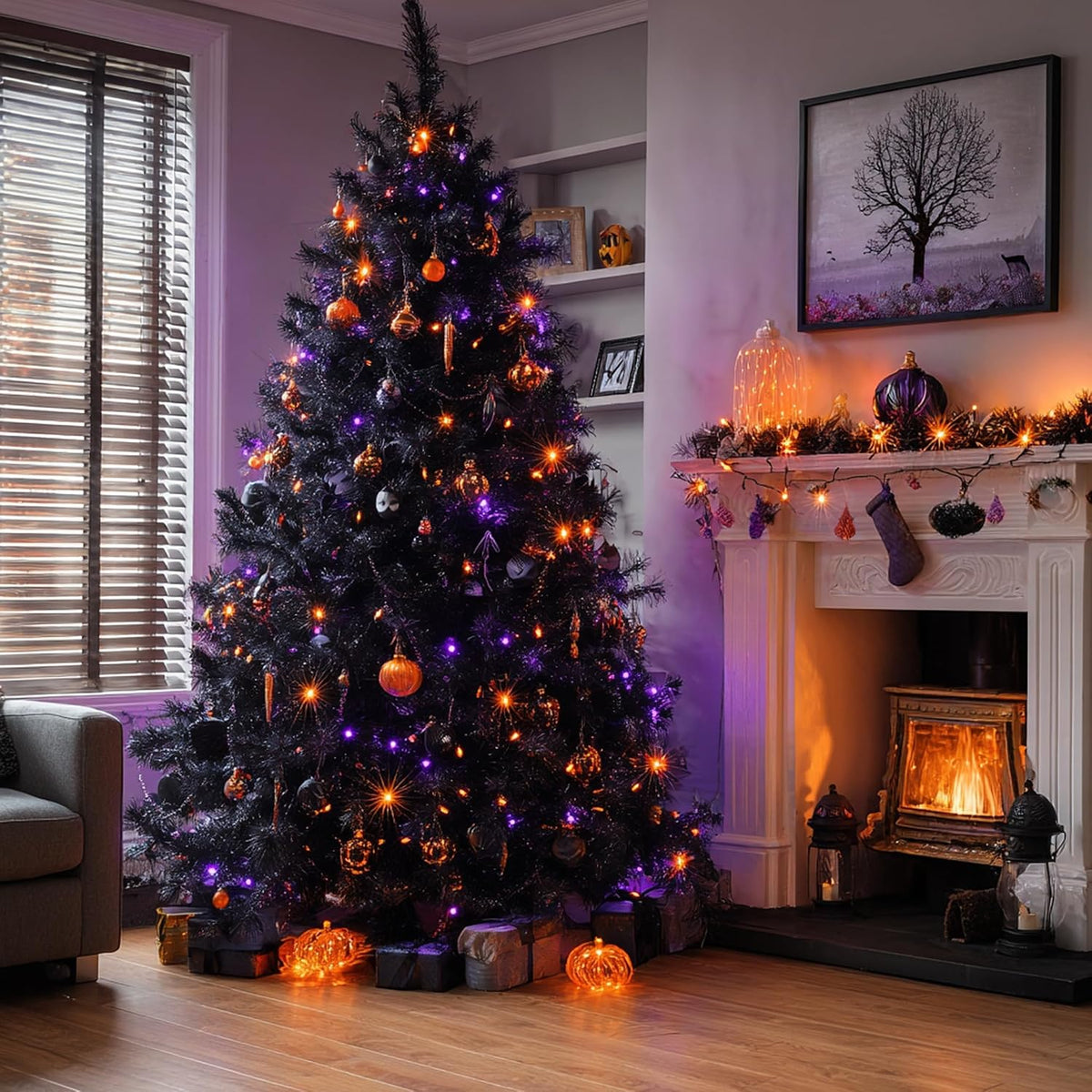Dazzle Bright Cadena de luces de Halloween, 600 LED de 196 pies, re...