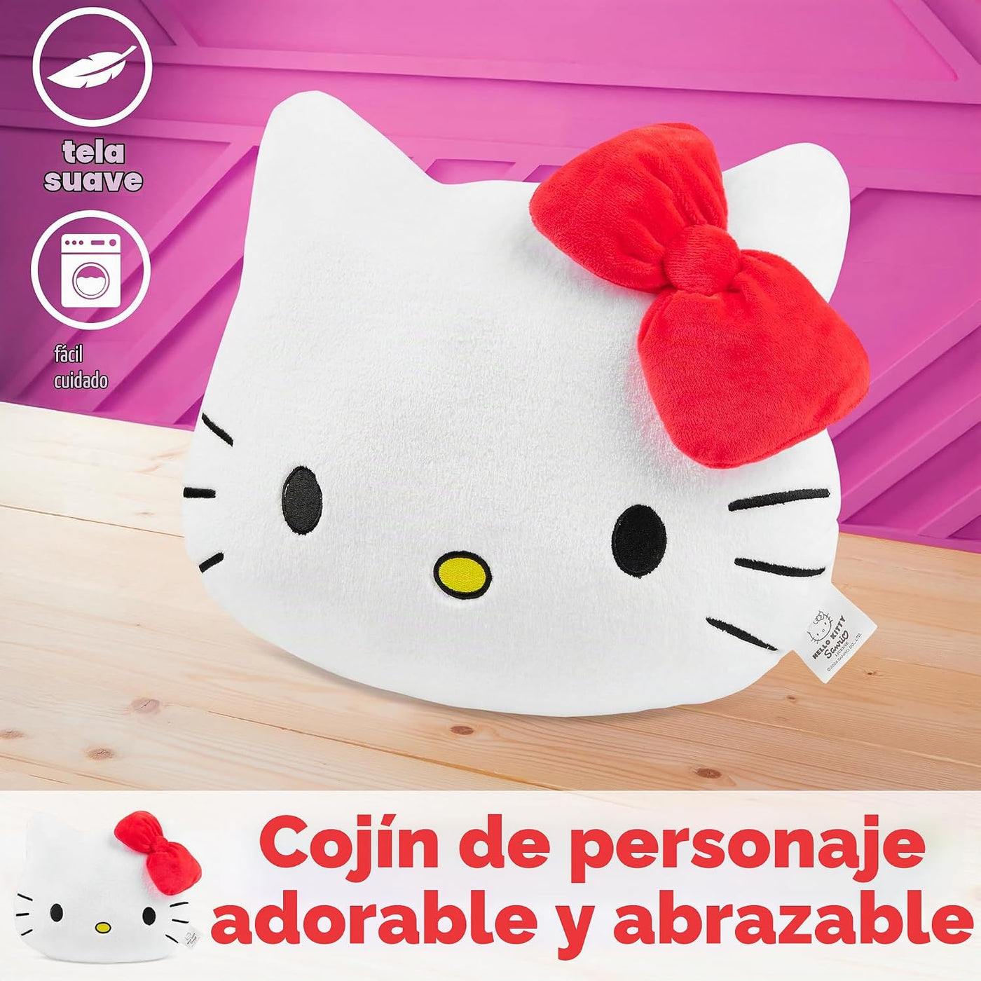 Get Trend Hello Kitty Almohada de Felpa 3D Suave Cojín Decorativo R...