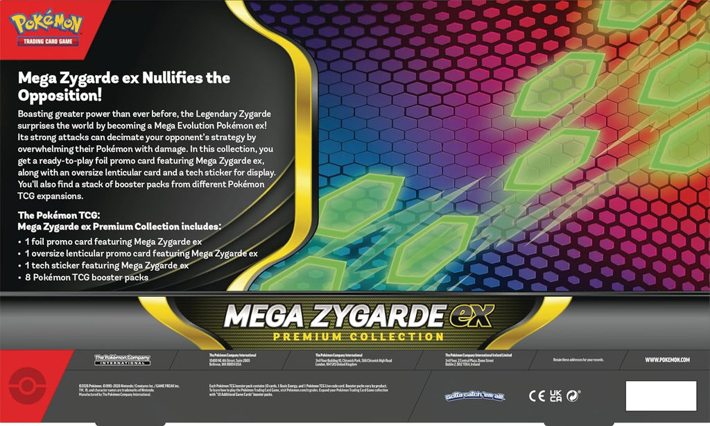 Pokemon TCG: Mega Zygarde ex colección Premium con 8 paquetes de re...