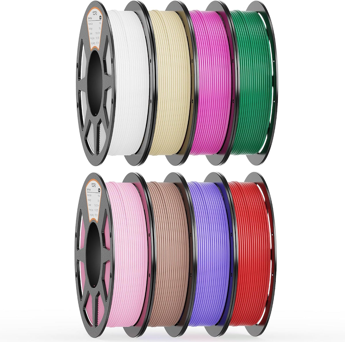 YOOPAI Filamento PLA de 0.07 in, 8.82 oz PLA+ y paquete mate, 8 rol...
