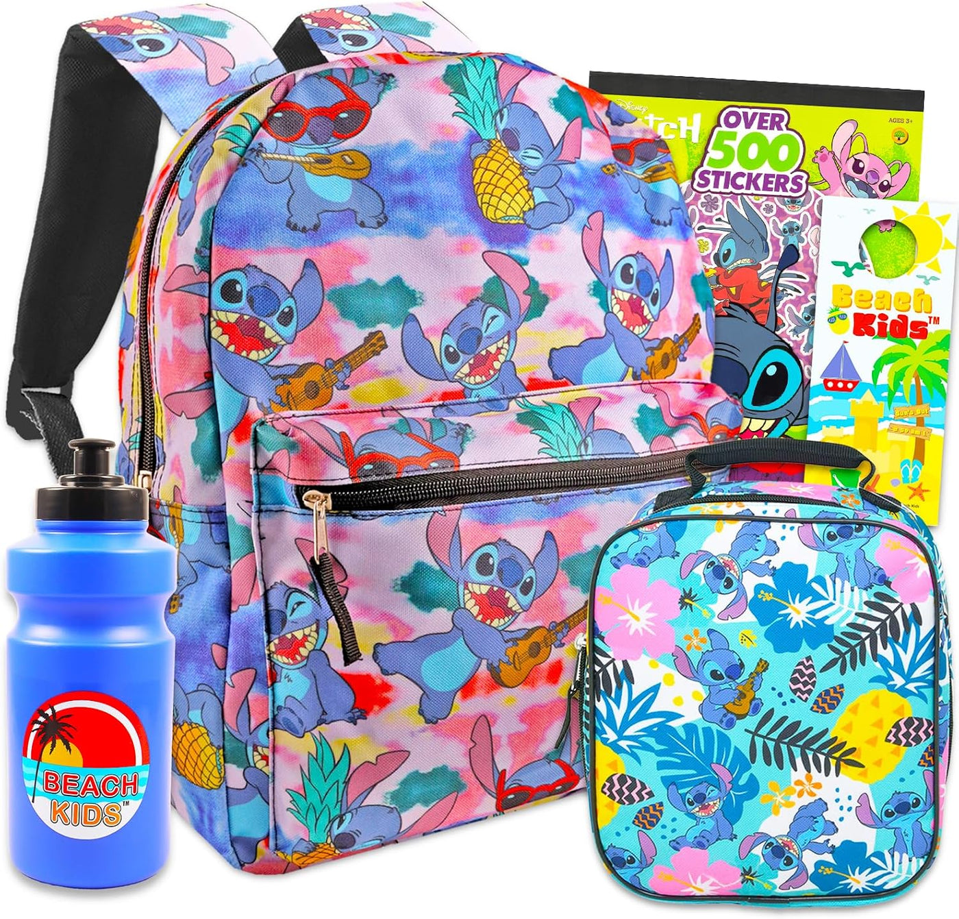 Juego de mochila y lonchera Stitch para niños, paquete escolar, más...