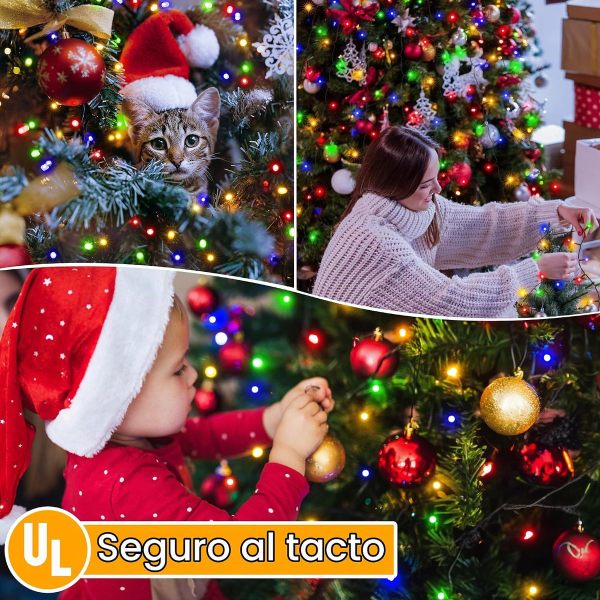 Ollny Luces de Árbol de Navidad 400LED 8.2 pies*16 Cadenas con Anil...