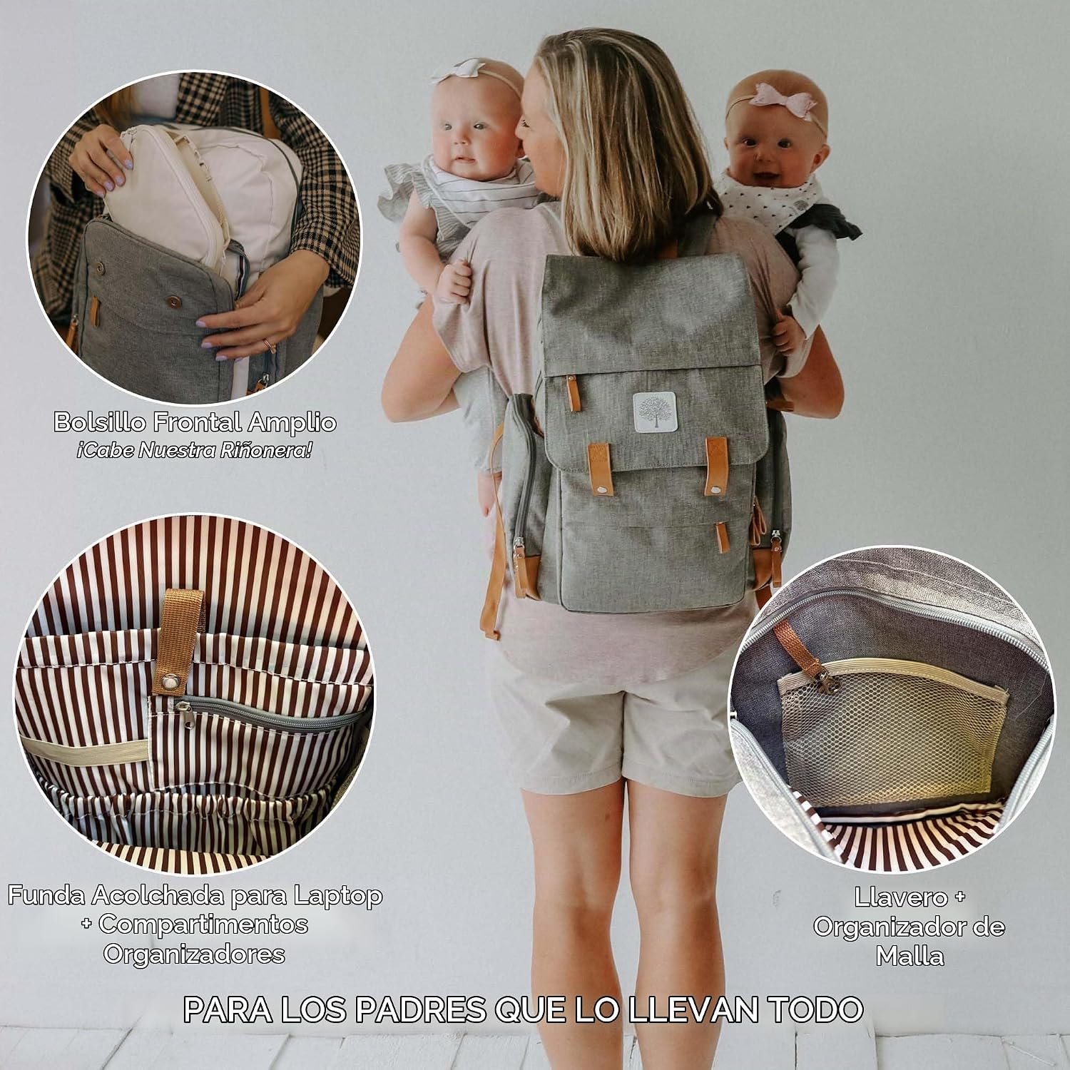 Parker Baby Co. Mochila para pañales - Bolsa de pañales grande con...
