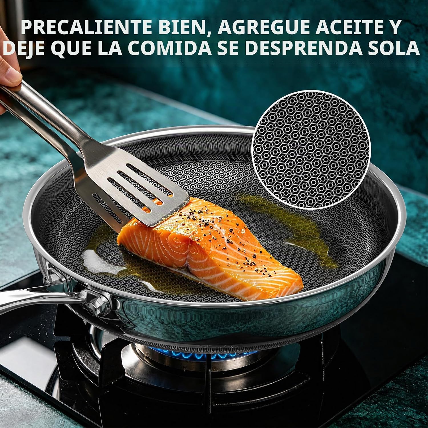 Juego de sartenes antiadherentes, 8, 10 y 12 pulgadas con tapas, sa...