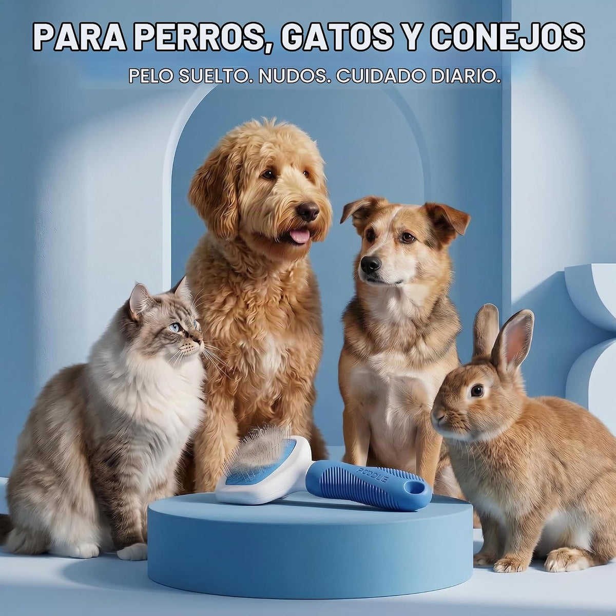Poodle Pet Slicker Brush \u2013 Para perros, gatos y conejos \u2013...
