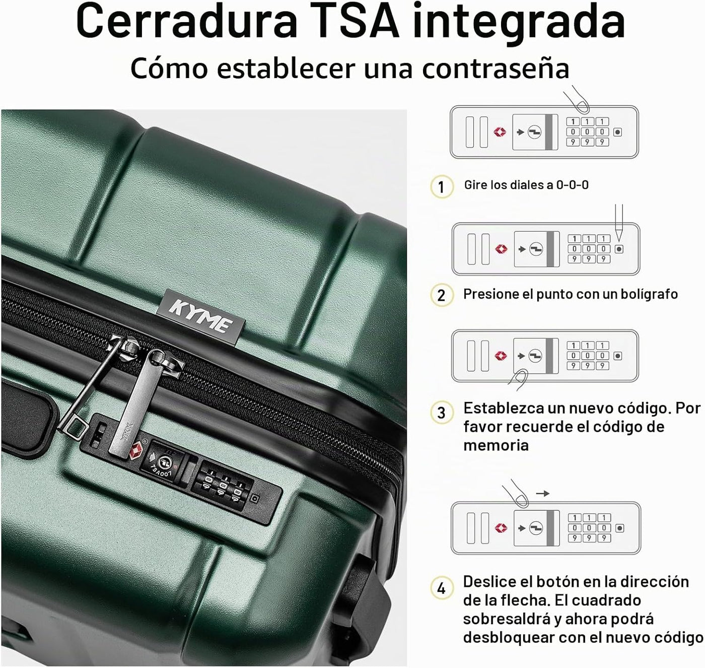 KYME Equipaje de mano de 22 x 14 x 9 aprobado por aerolíneas, malet...