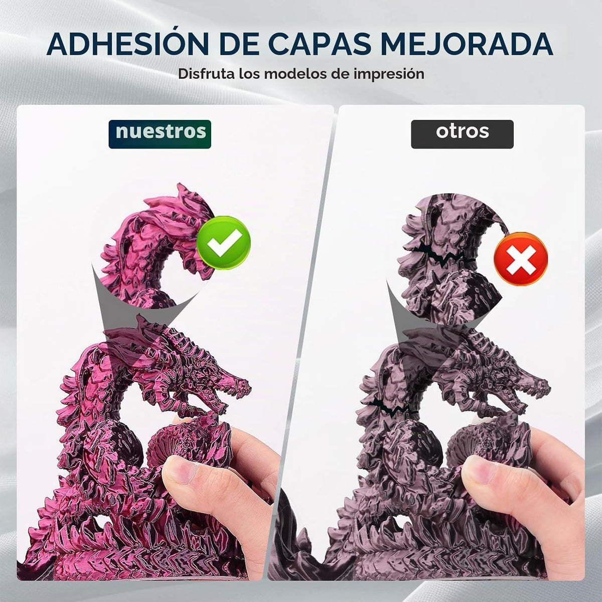 ERYONE Seda de Doble Color PLA - Filamento para Impresora 3D 1.75mm...