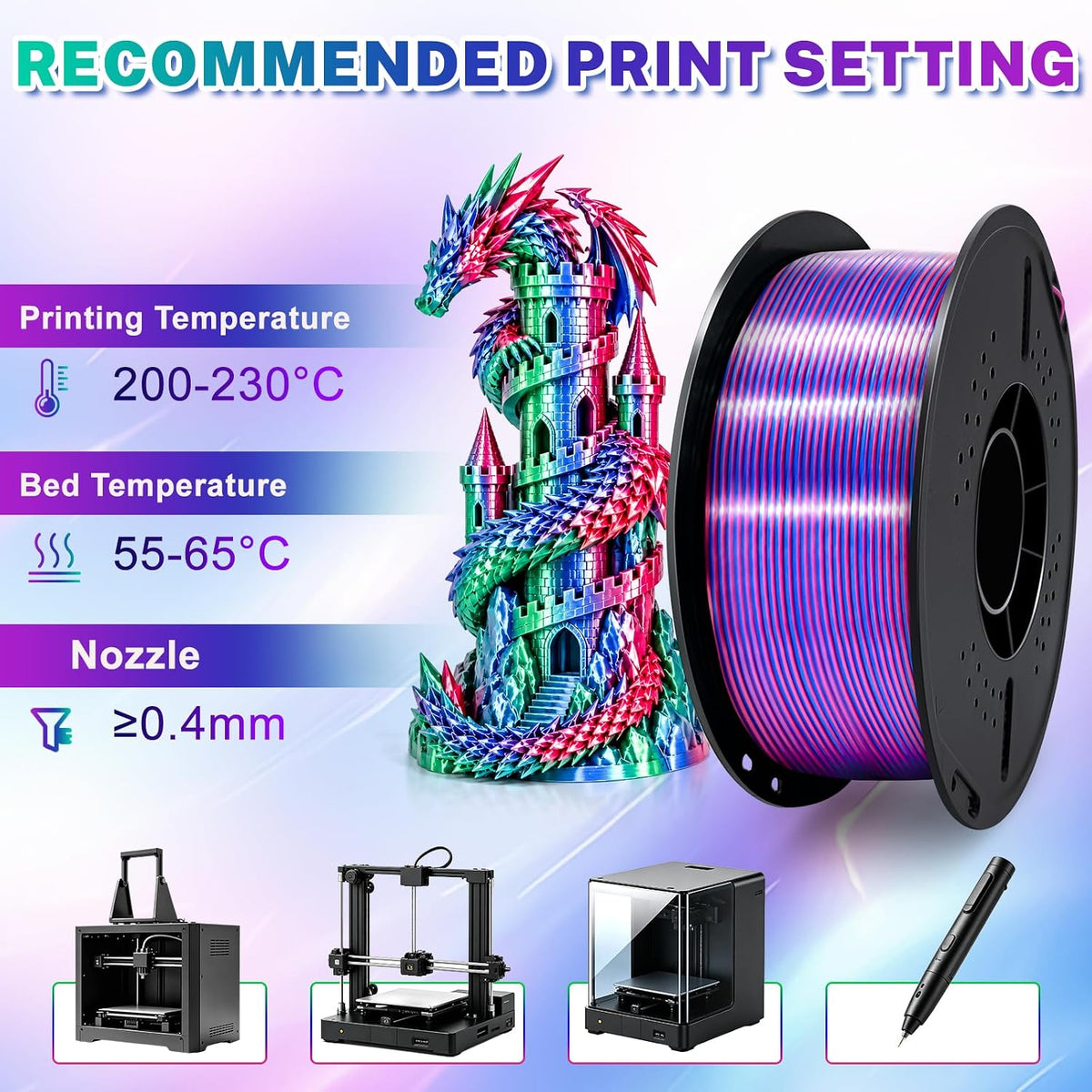 Colourbing -Filamento de impresión 3D PLA SILK-22