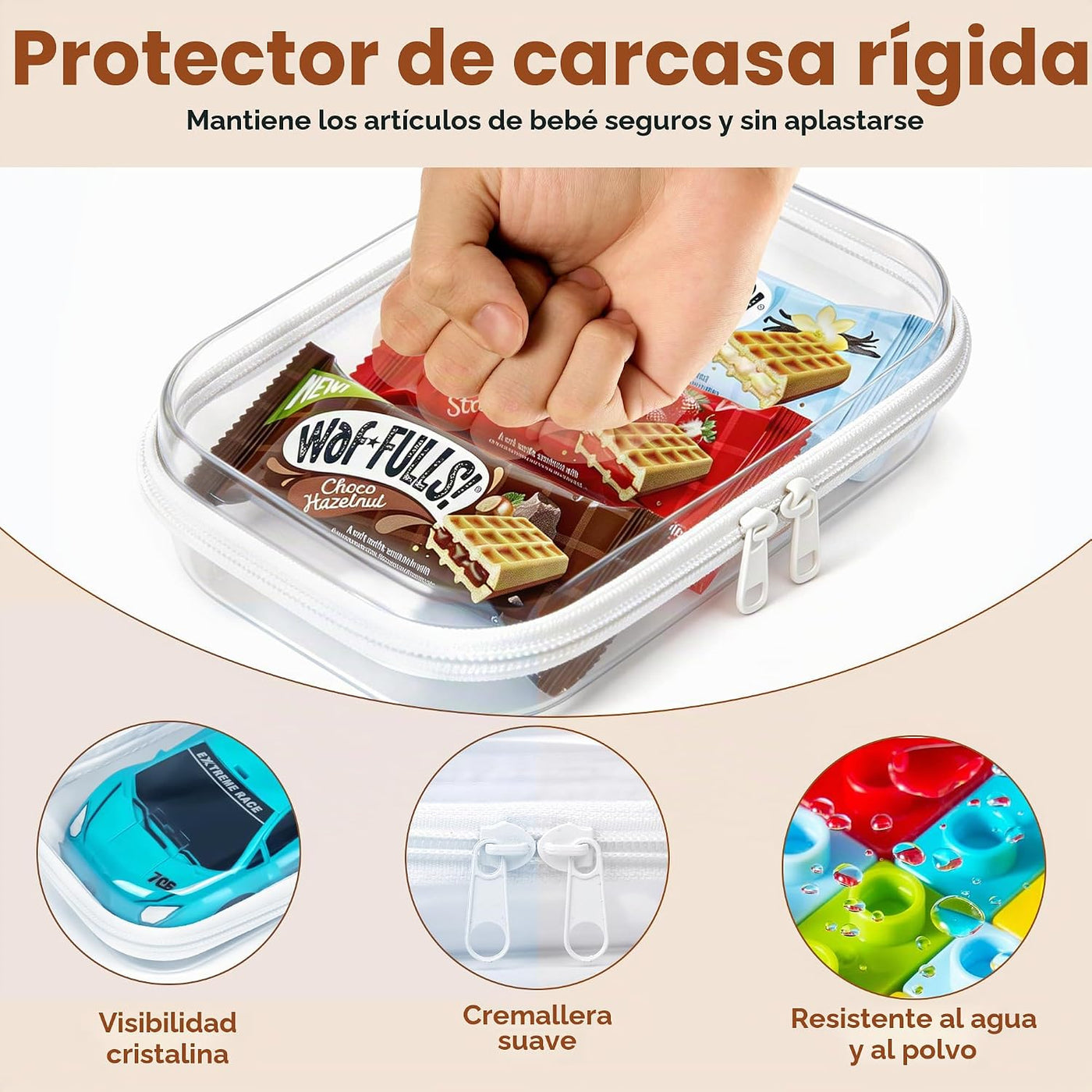 Paquete de 5 bolsas organizadoras para pañales, fundas rígidas tran...
