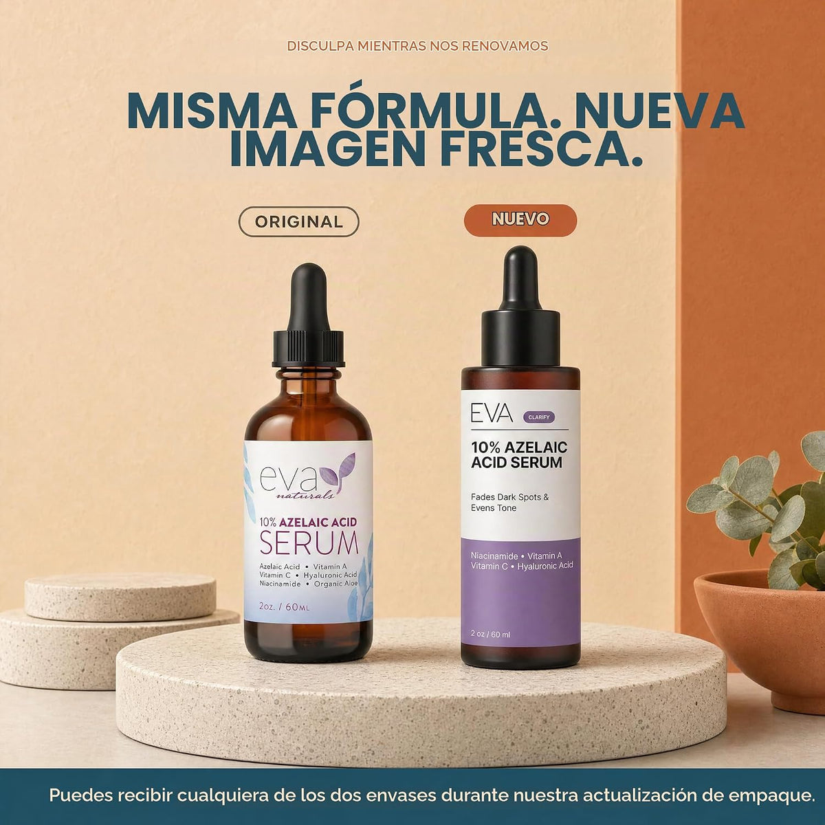 Eva Naturals Suero facial al 10% de ácido azelaico, niacinamida, li...