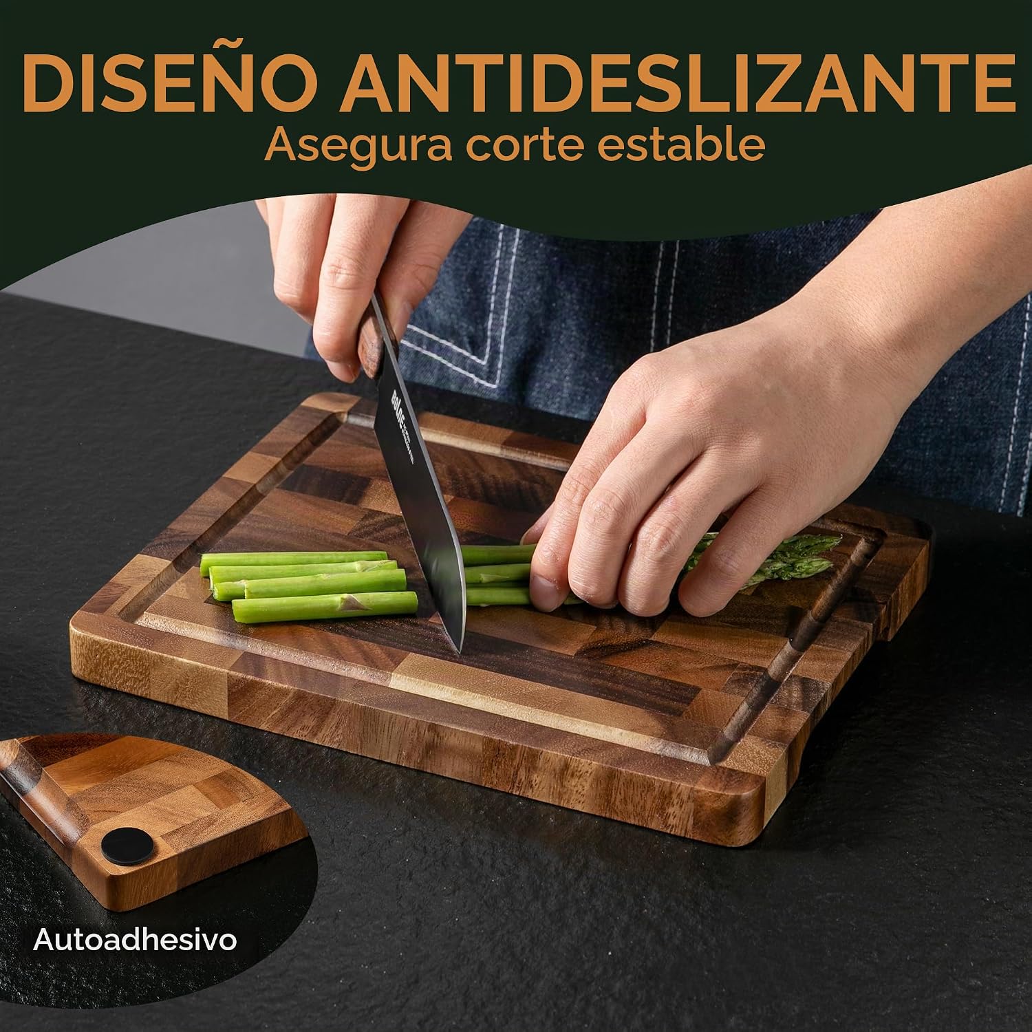 THETCHRY Tabla de cortar pequeña de madera de nogal, tabla de corta...