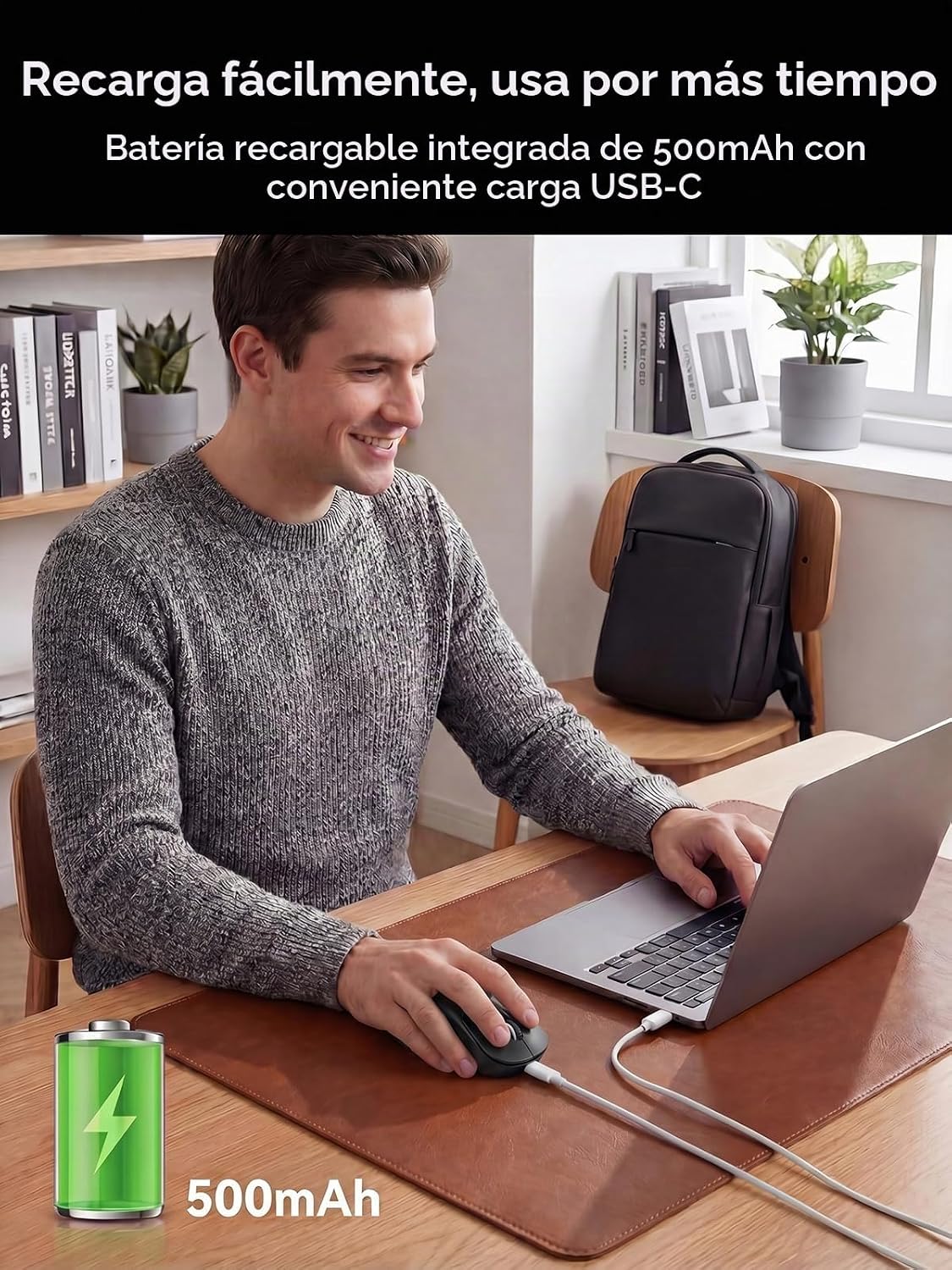 hunart Ratón inalámbrico H6 de 1.73 oz, Bluetooth y 2.4 GHz, carga...