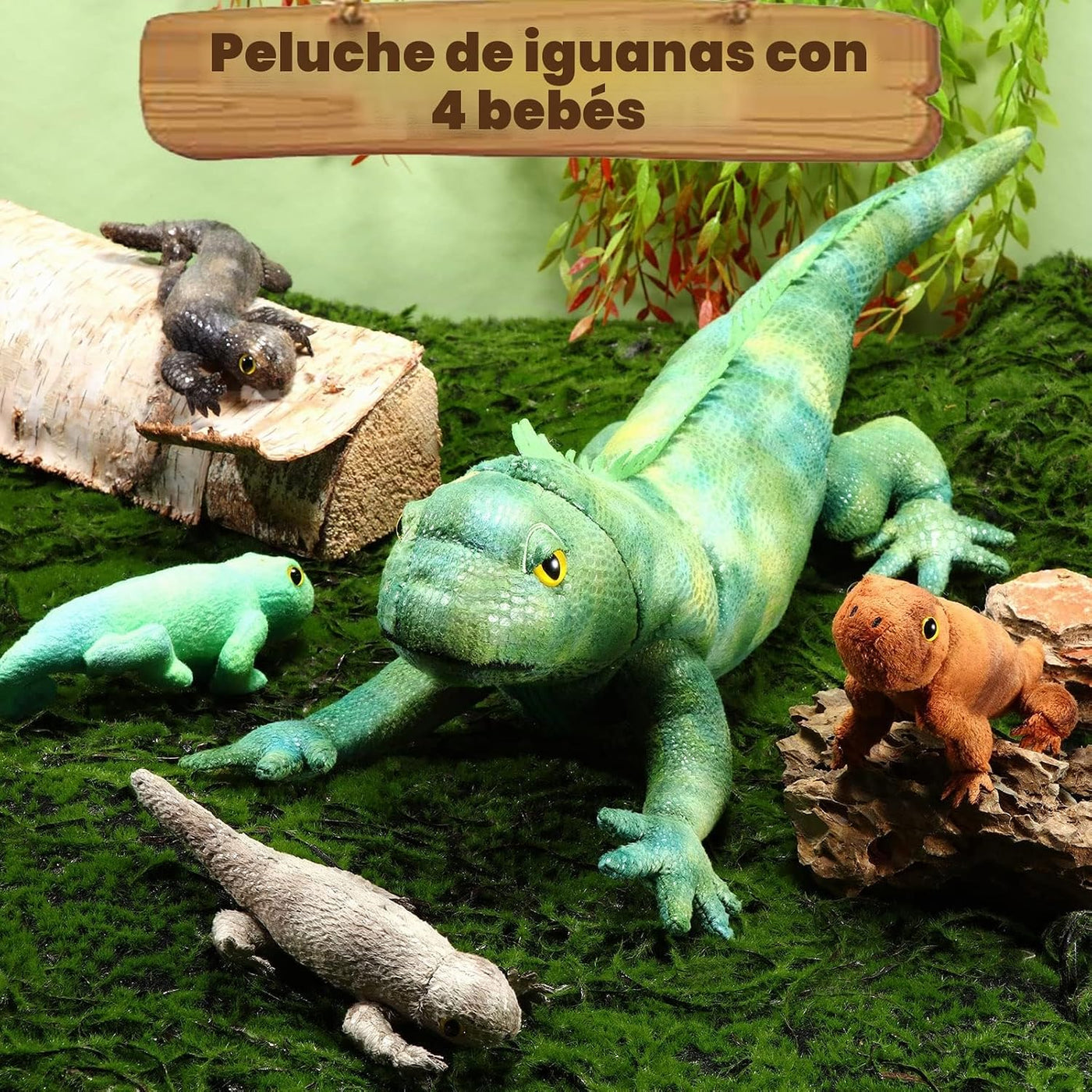 HyDren Juguete de peluche de lagarto de 26 pulgadas de Iguana de pe...
