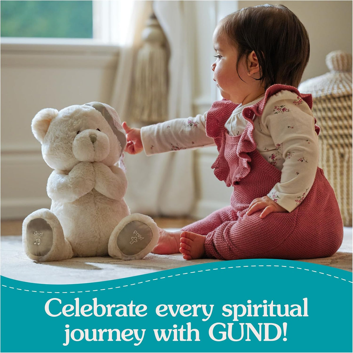 GUND Oso animado de oración de buenas noches, oso de peluche espiri...