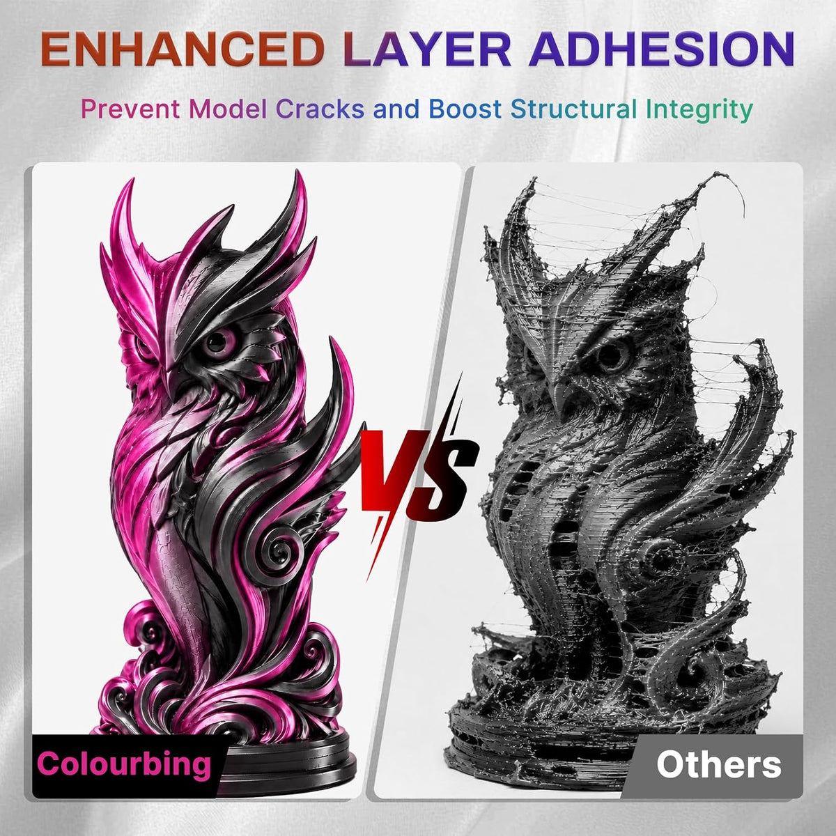 Colourbing Filamento de impresora 3D PLA+ de seda presecado de dobl...