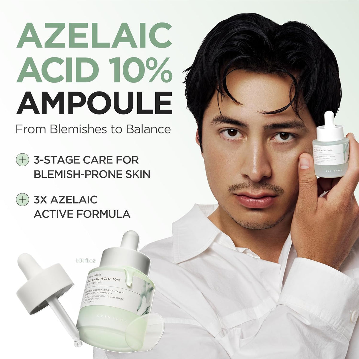 SKIN1004 Ampolla de ácido azelaico al 10%, suero facial coreano cen...