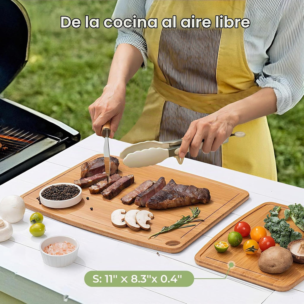 Keechee Tabla de cortar de bambú apta para lavavajillas, tabla de c...
