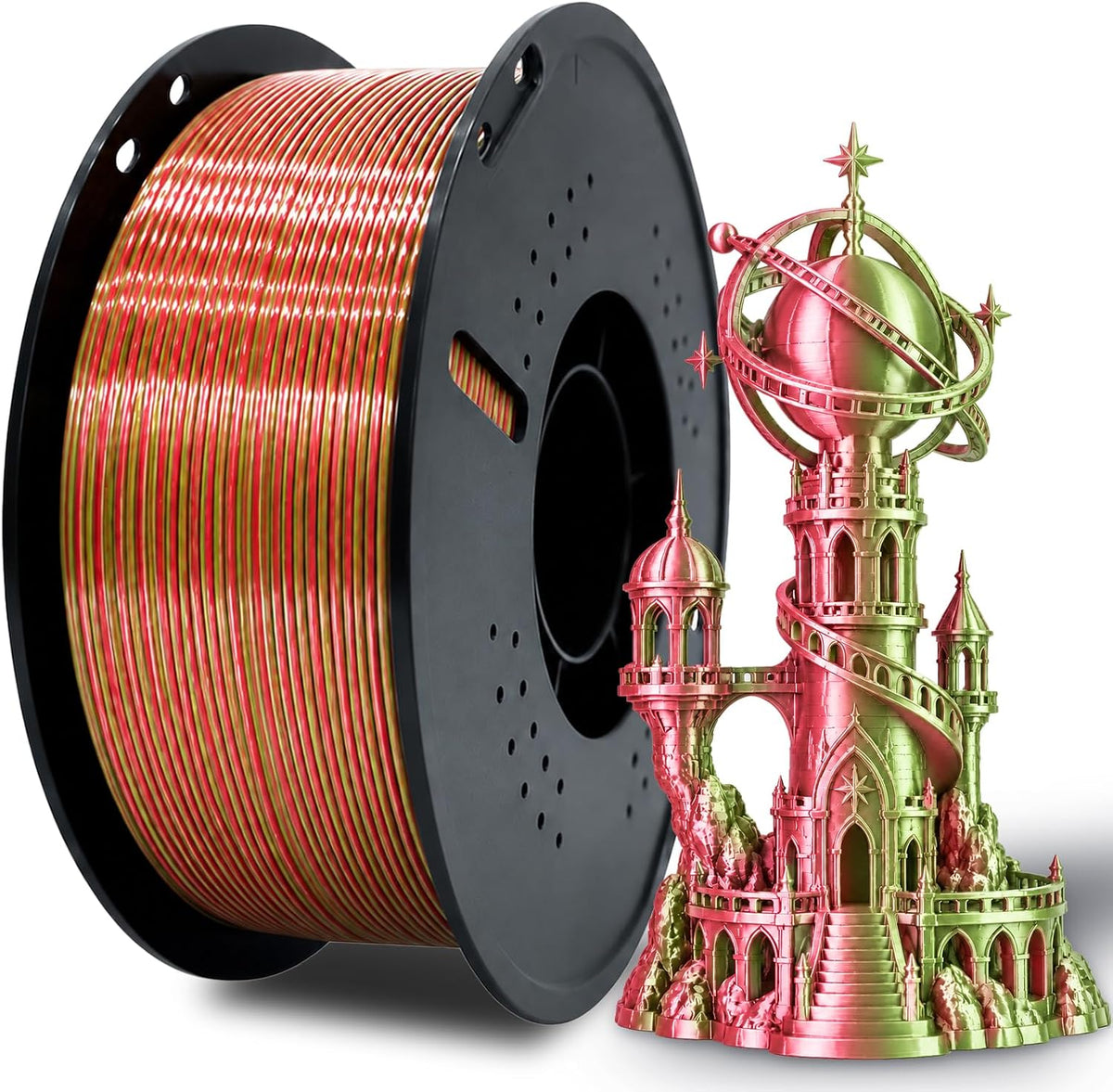 Colourbing Filamento de impresora 3D PLA+ de seda presecada de dobl...