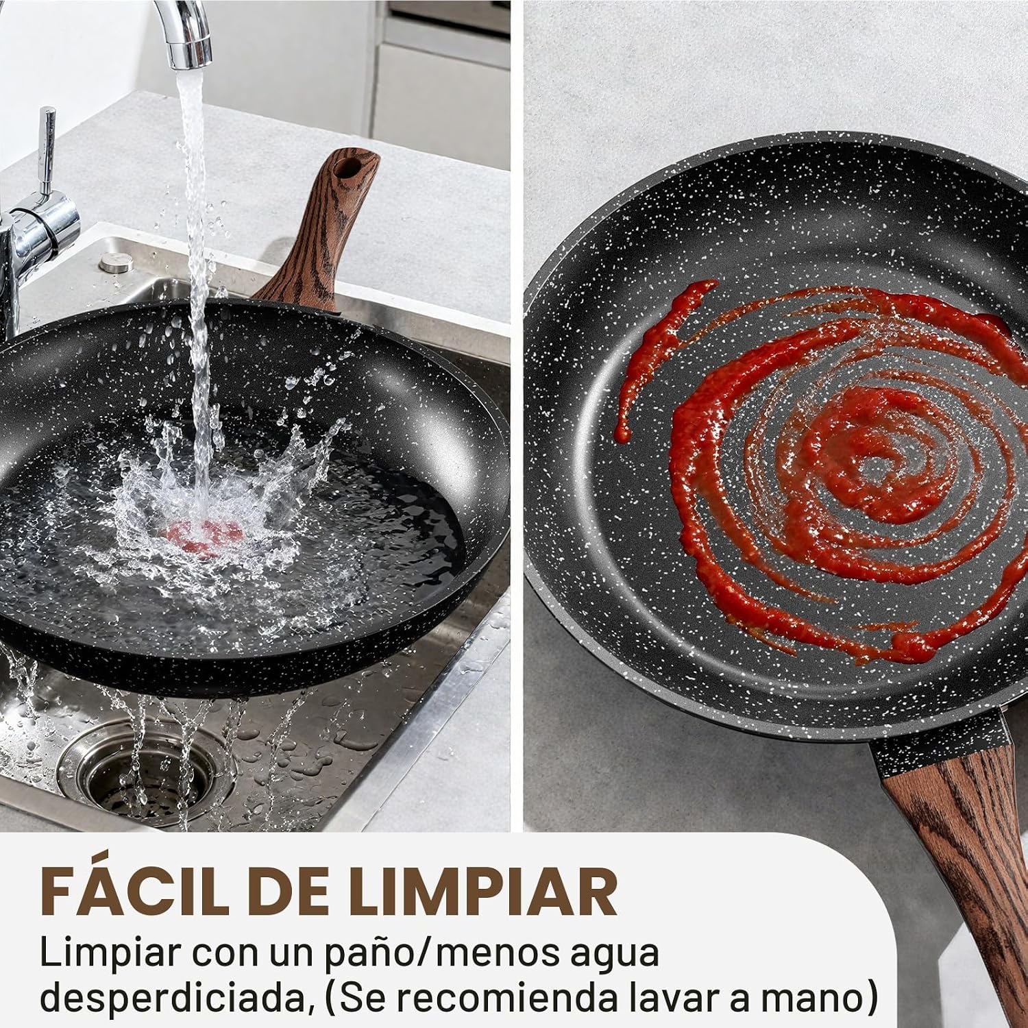 Juego de ollas y sartenes antiadherentes, juego de 31 piezas de bat...