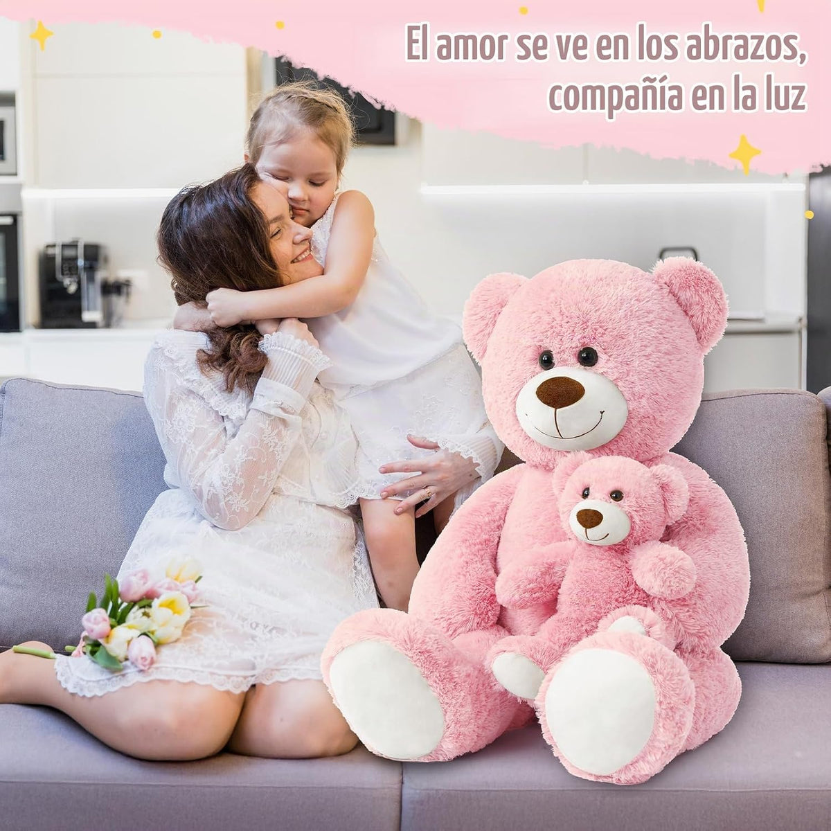 Muiteiur Oso de Peluche Gigante Animal de Peluche, Lindo Oso Mamá y...