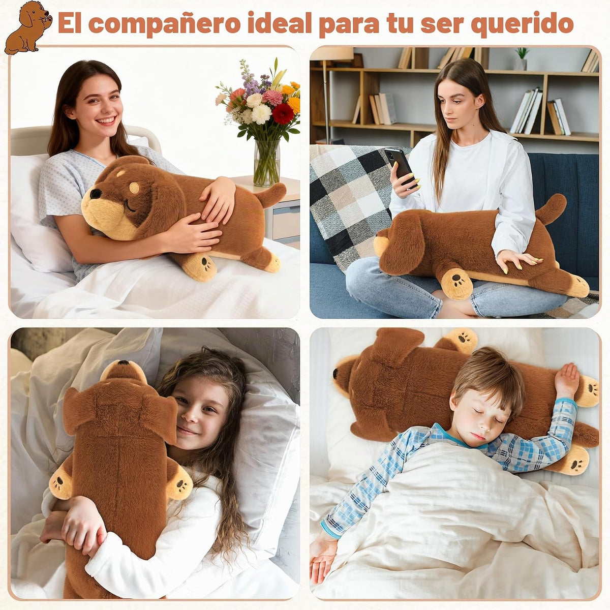 Peluche de perro salchicha con peso de 5 libras, peluche grande de...