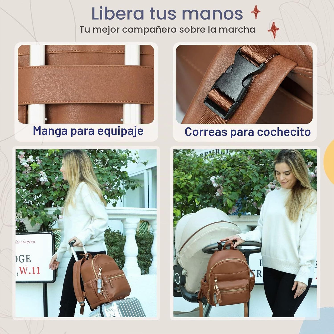 miss fong Pequeña bolsa de pañales mini mochila para pañales con 11...