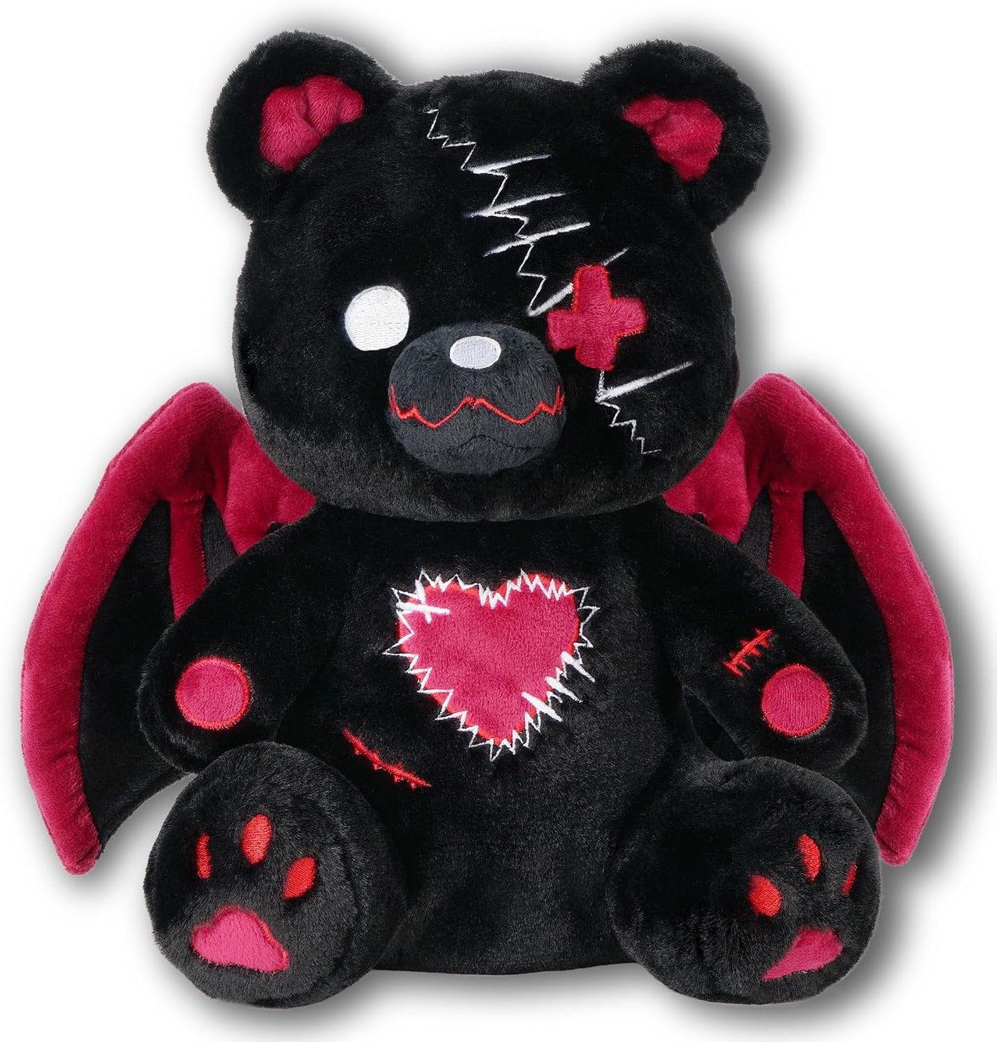 PHITECUS Oso Emo Gótico de Peluche con Alas - Lindo Peluche Espeluz...