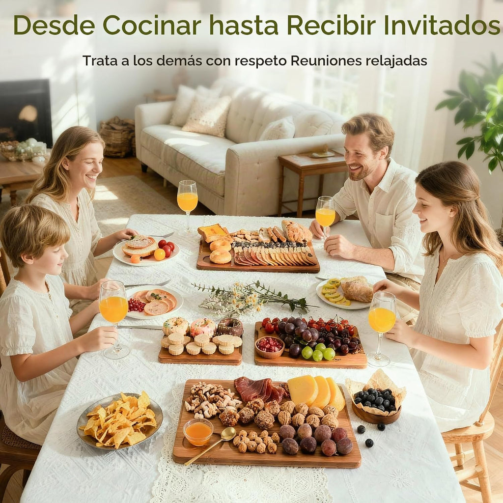 Astercook Tablas de cortar de bambú carbonizado profundo para cocin...