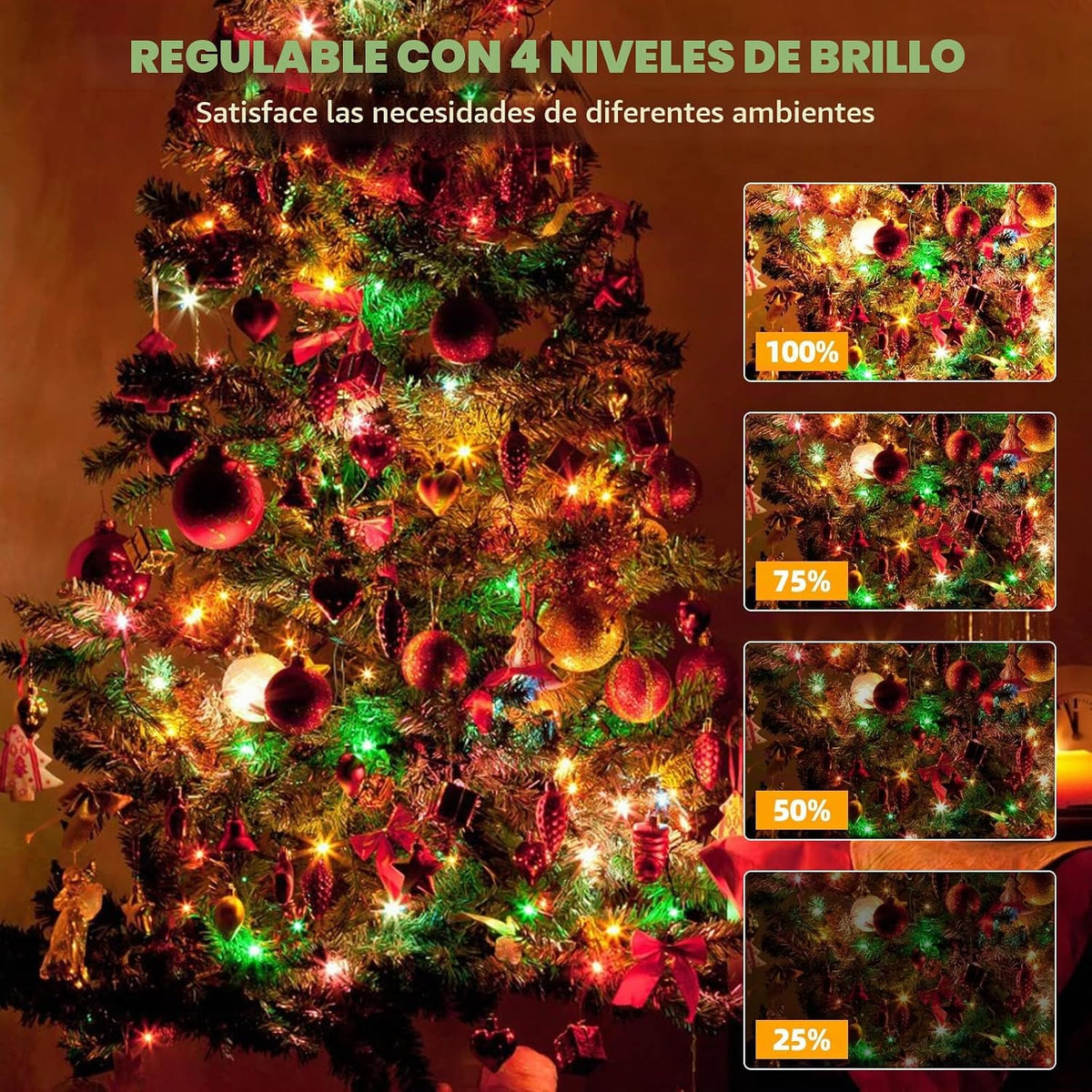 Chuya Luces de Navidad para interiores y exteriores, luces de árbol...