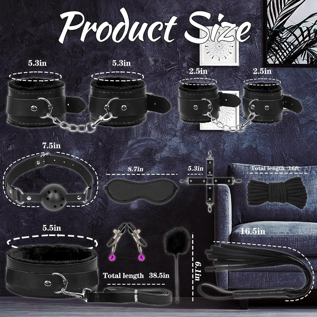 BDSM - Kit de bondage, juguetes sexuales, 10 piezas, juego de bonda...