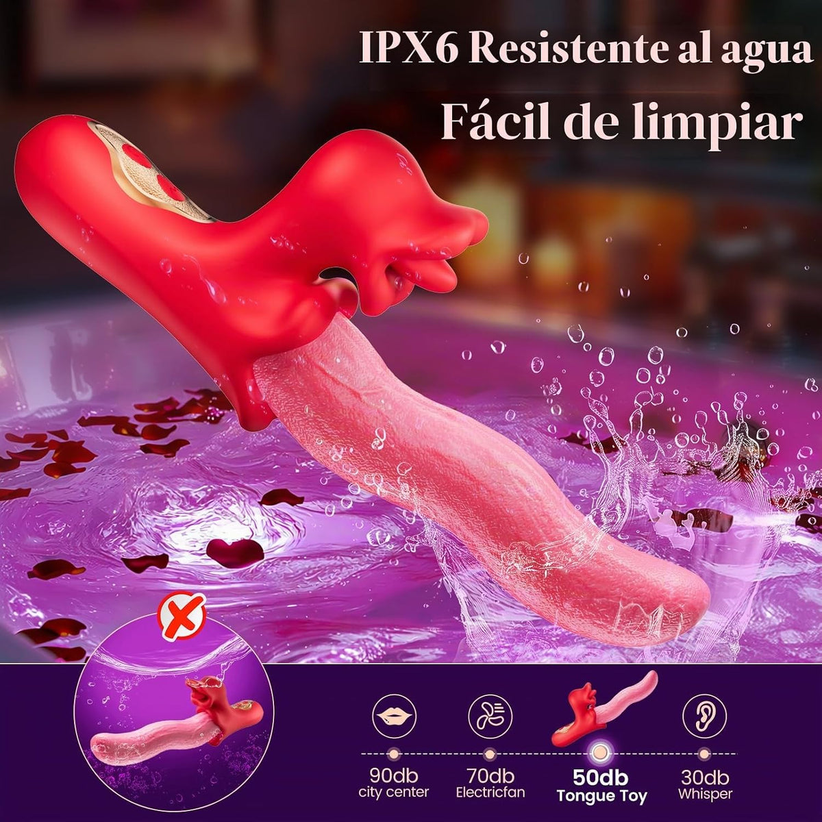 Toendi - Juguete vibrador para lengua, punto G y estimulador del cl...