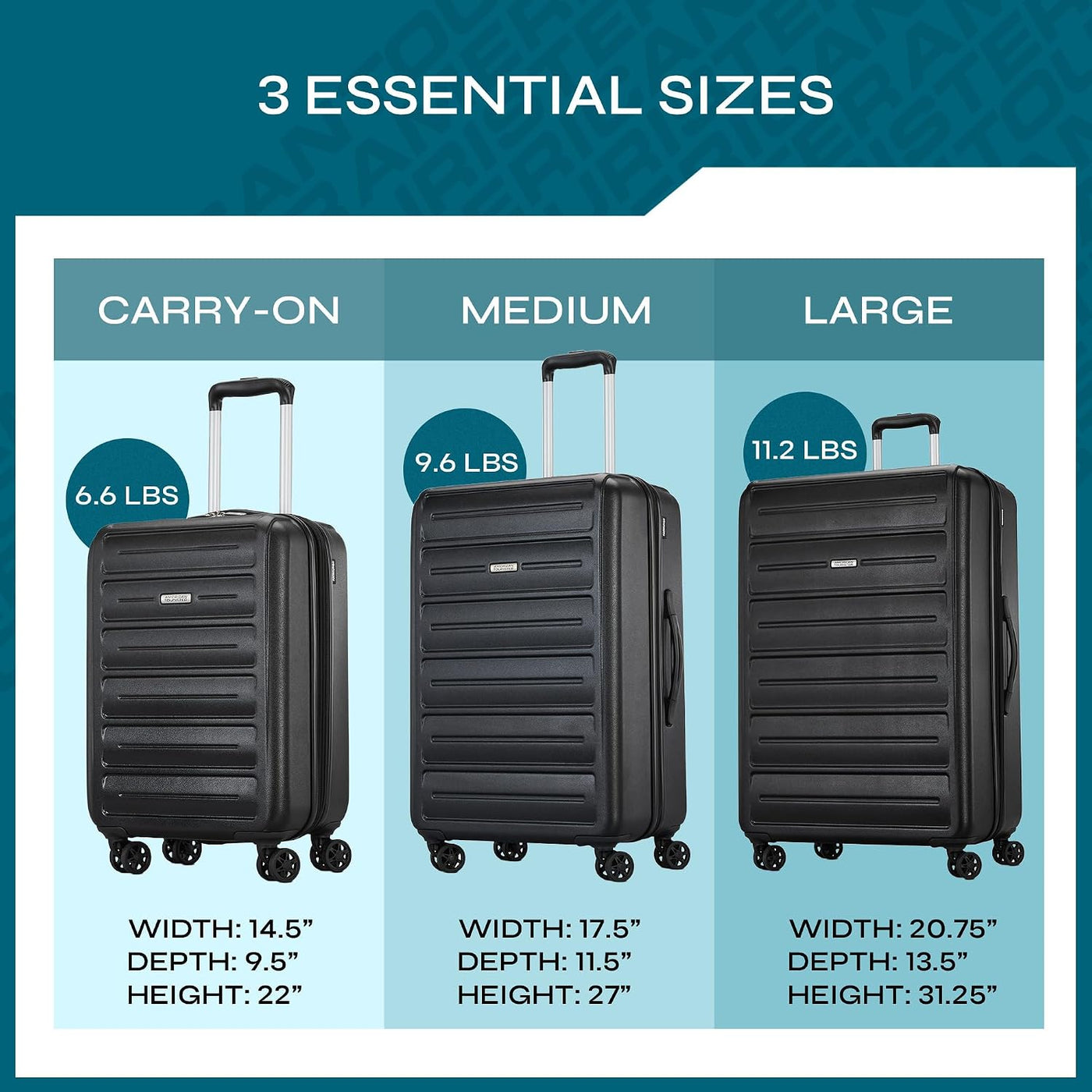 American Tourister Westridge - Juego de maletas rígidas con ruedas...