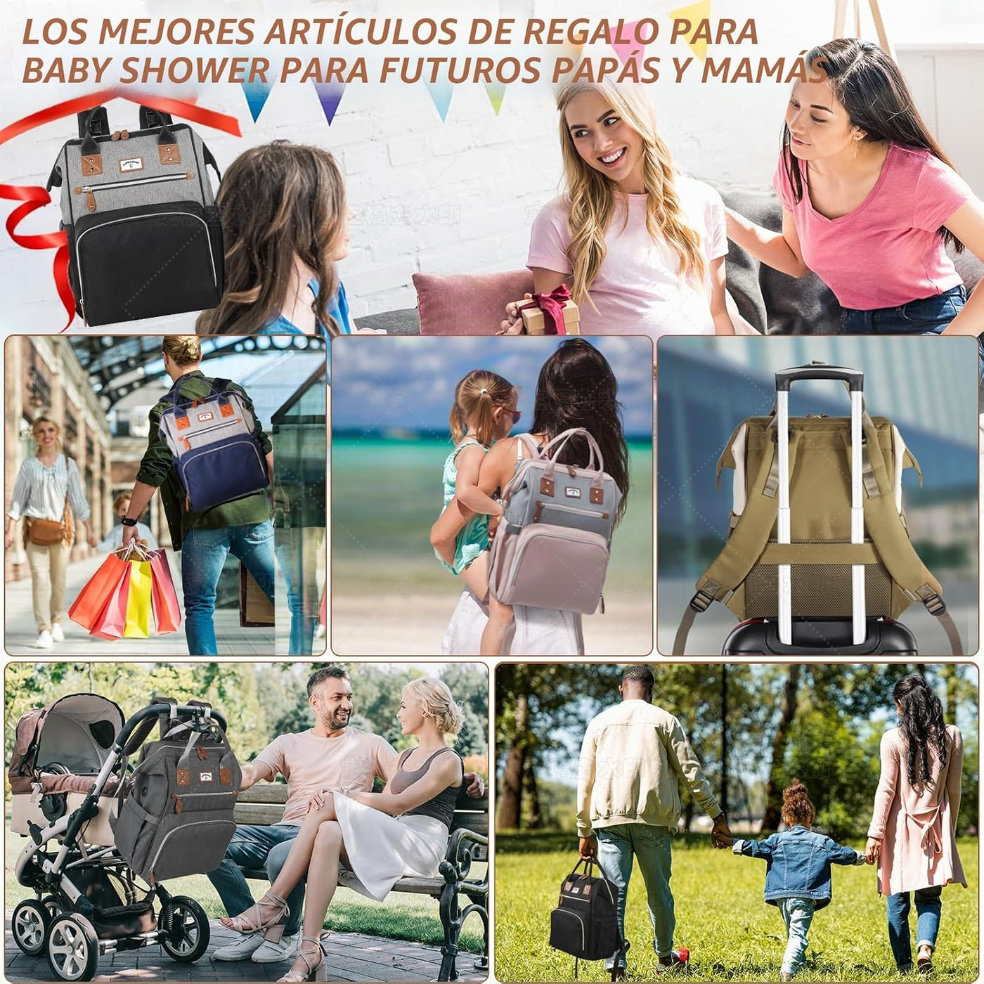 SUPROMOMI Mochila para pañales: bolsa de bebé para niño y niña, bol...