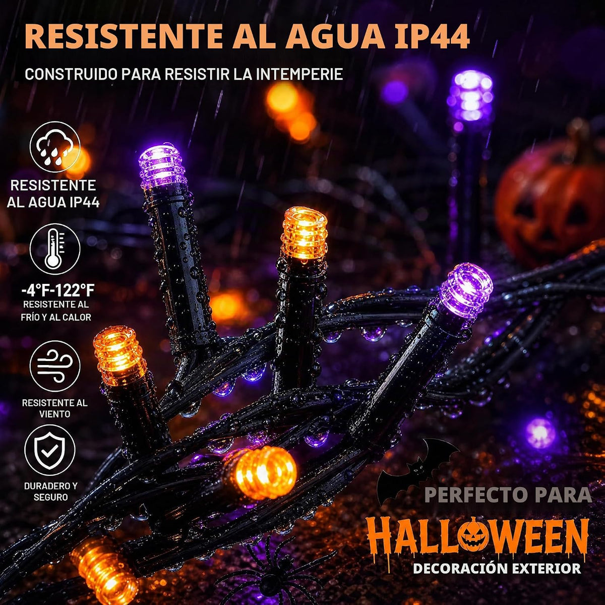 Dazzle Bright - Guirnalda de luces para Halloween, 300 LED, 100 pie...