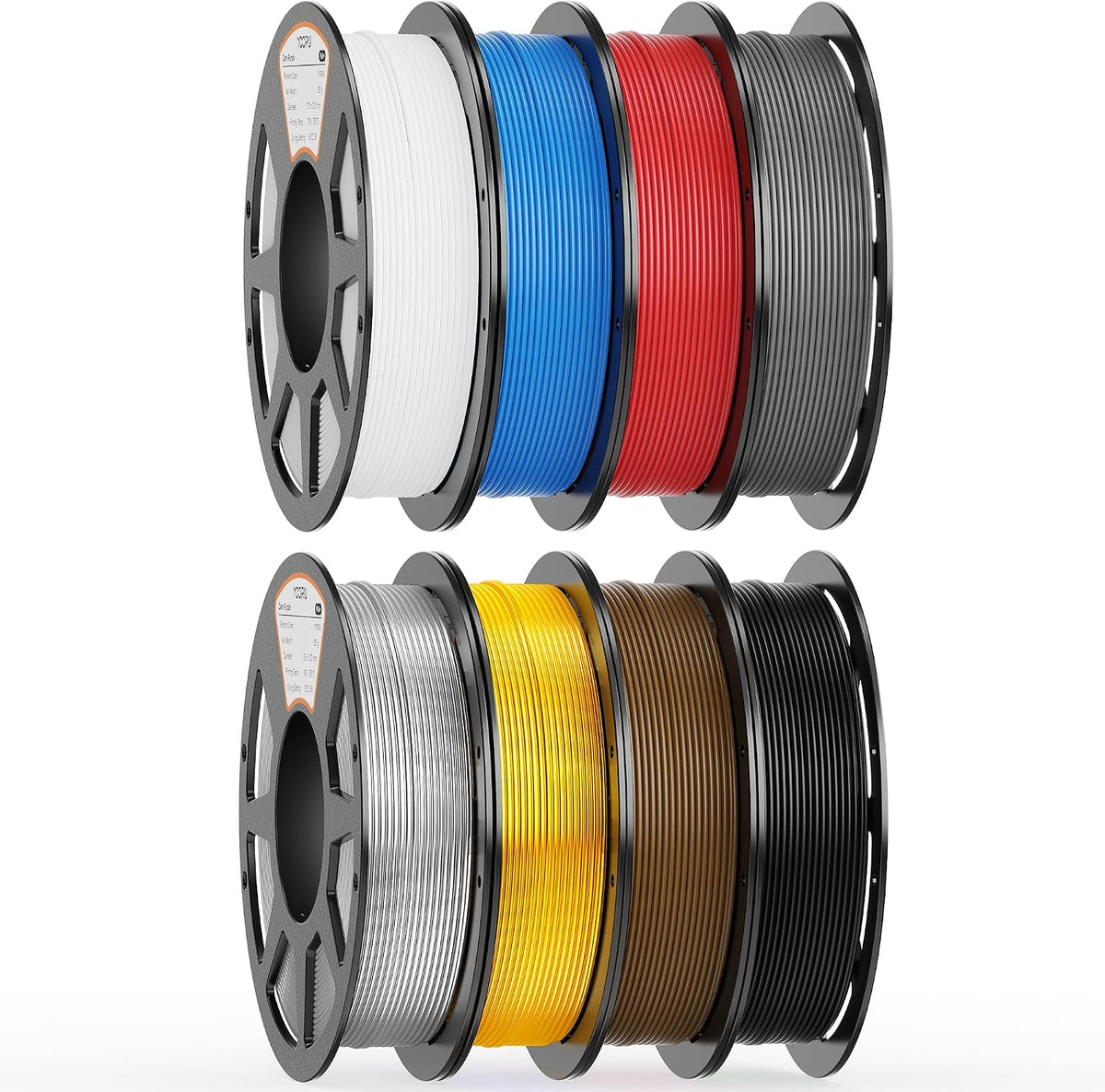 YOOPAI Filamento PLA de 0.07 in, 8.82 oz PLA+ y paquete de seda, 8...
