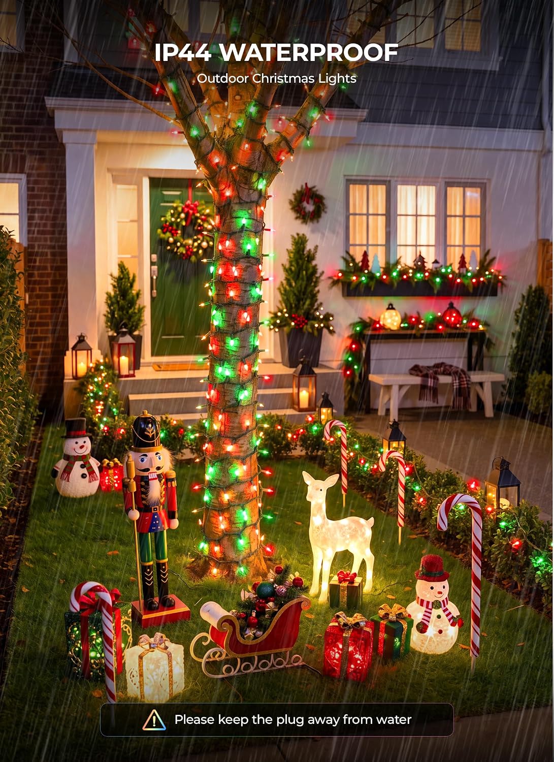 Luces LED inteligentes de Navidad de 99 pies, 300 unidades, mini ca...