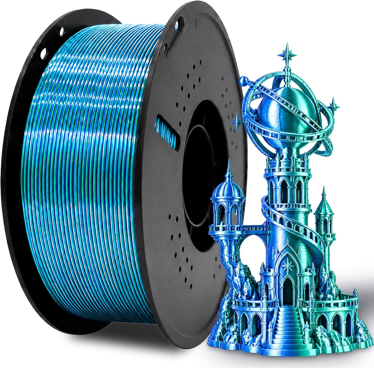Colourbing Filamento de impresora 3D PLA+ de seda presecada de dobl...
