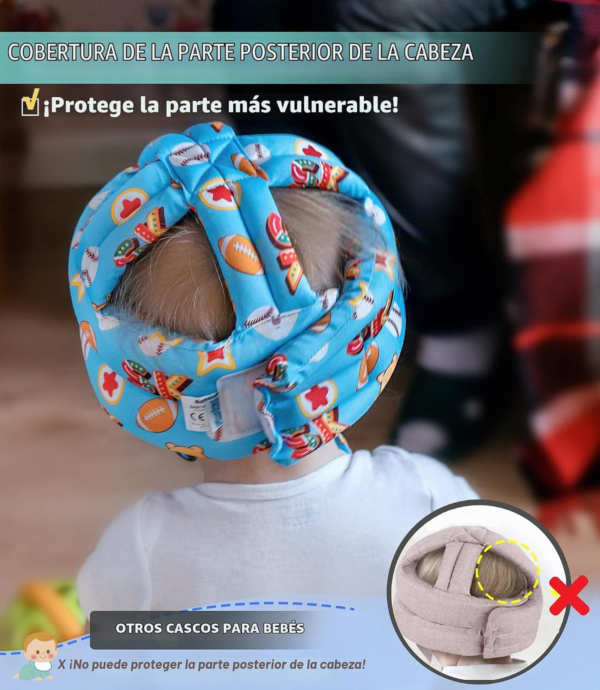 Casco de bebé para gatear y caminar - Protector de cabeza para bebé...